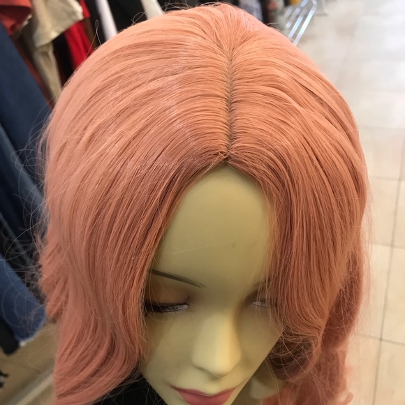 Human hair blend gold Rose pink wig - Picture 6 of 7